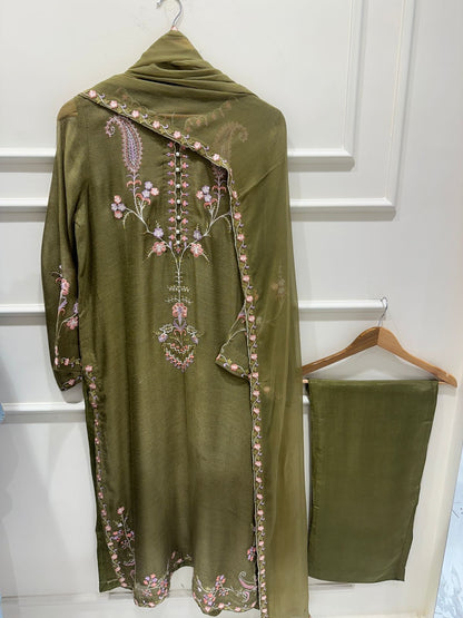 AGHANOOR COTTON NET EMBROIDERED 3 PIECE
