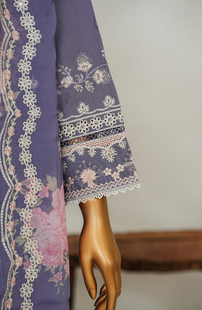 Amna Khadija Embroidered Lawn 3 Piece Suit- Lilac