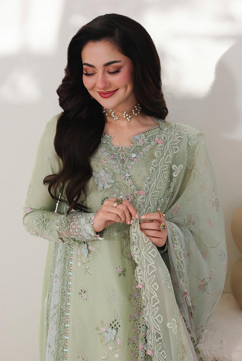 Qalamkar Pret Embroidered Lawn 3 Piece Suit- Jiya