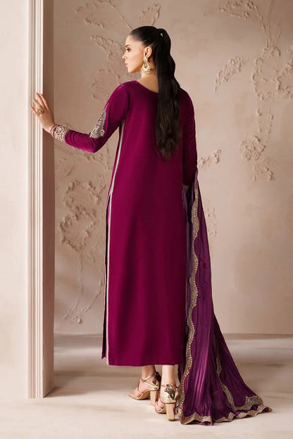 Baroque Embroidered Premium Velvet 3 Piece-PR-D1205