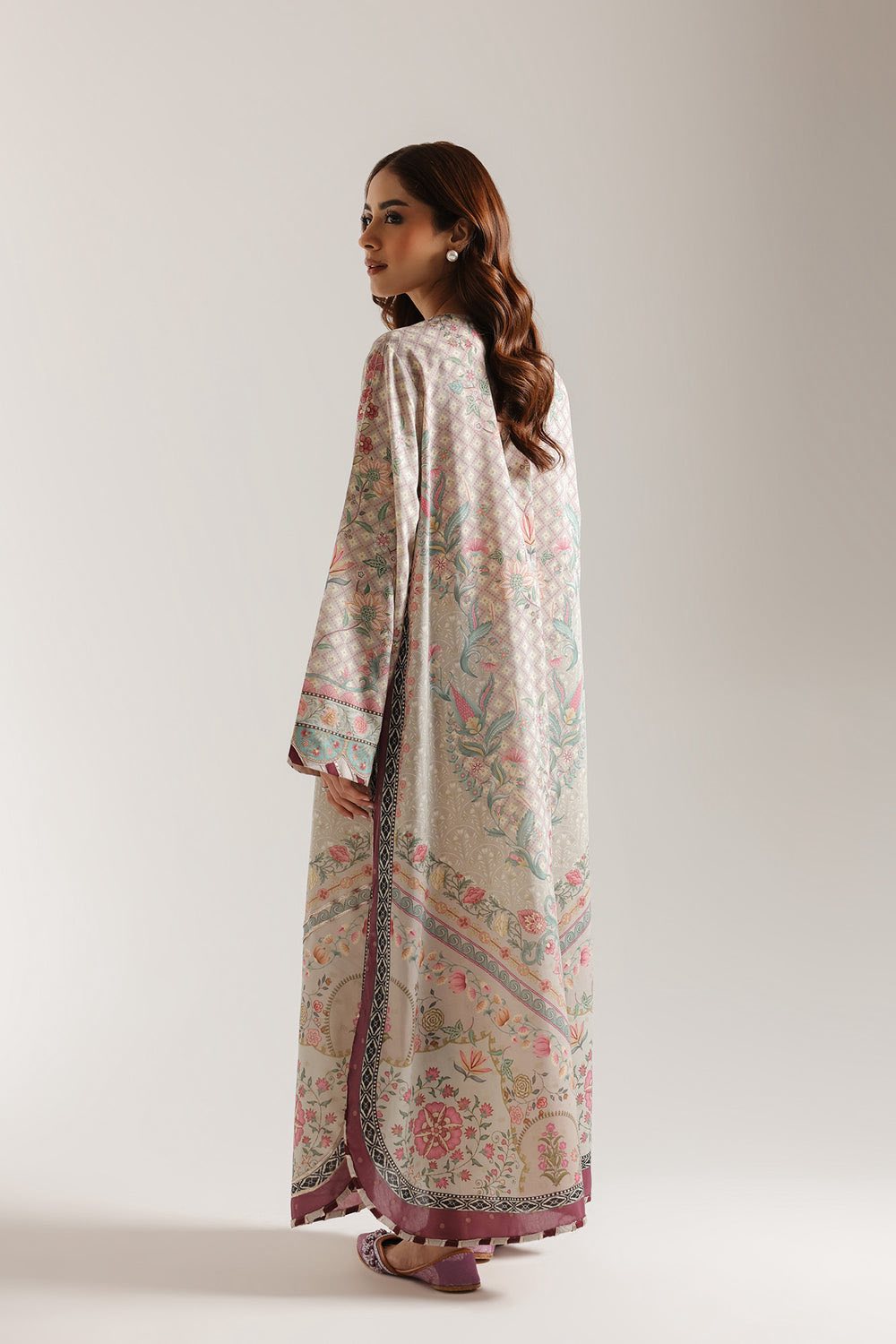 ETHNC PRINTED & EMBROIDERED LONG SHIRT