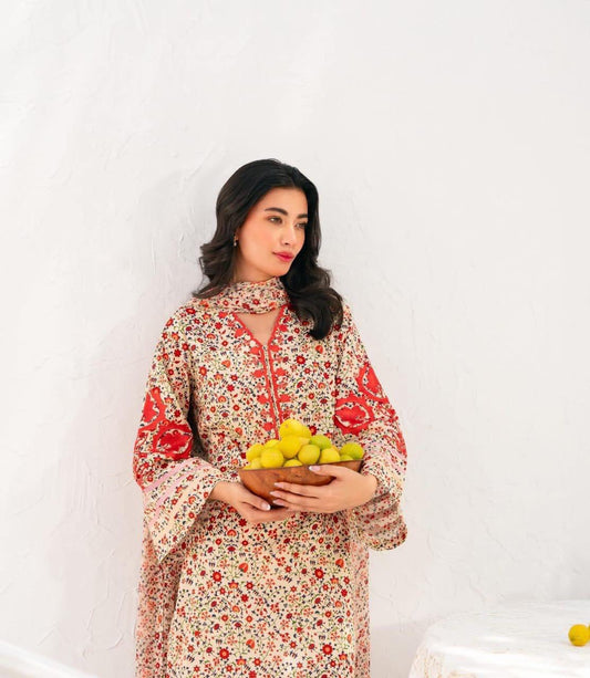 AGHANOOR EMBROIDERED LAWN SHIRT & CHIFFON DUPATTA