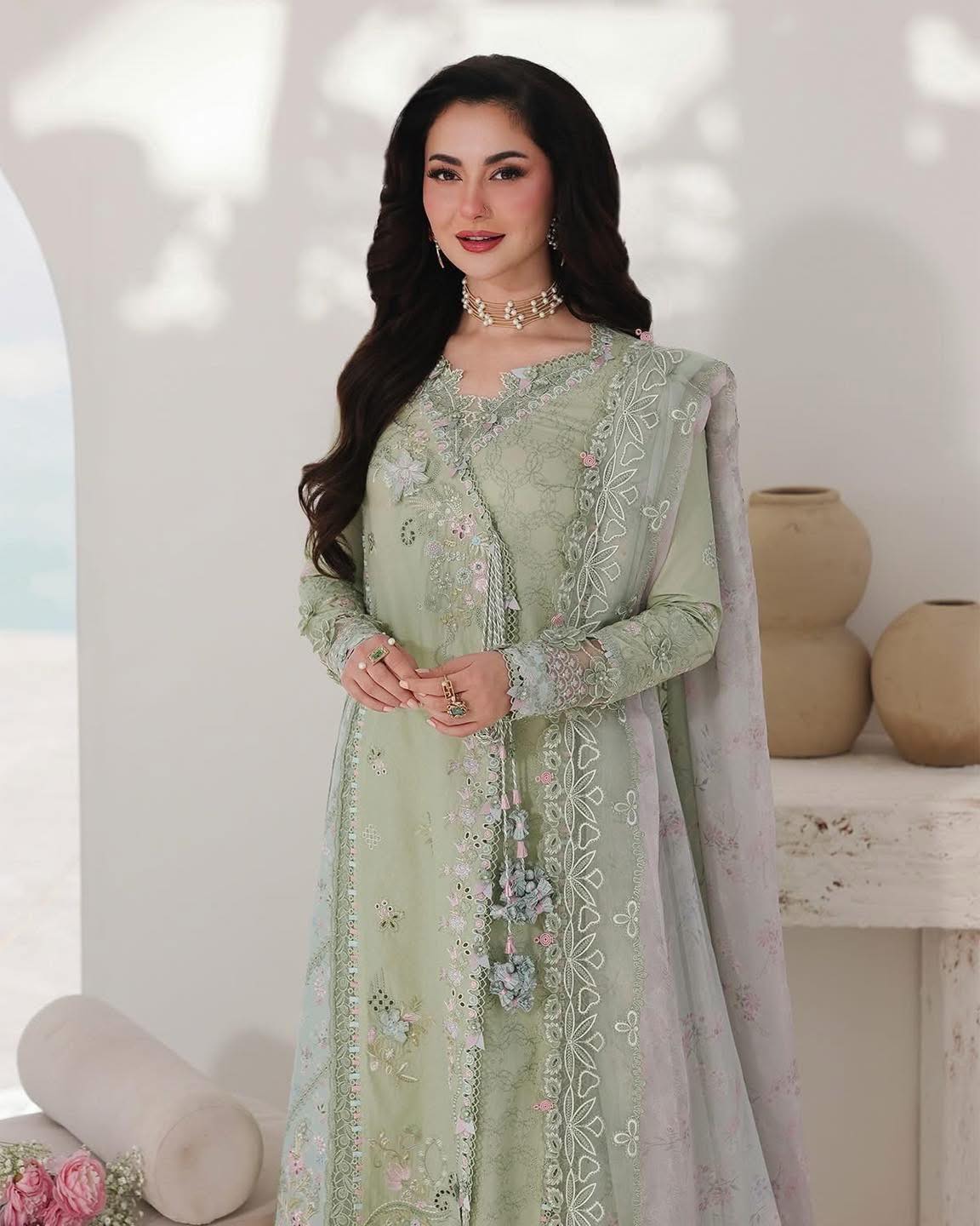 Qalamkar Pret Embroidered Lawn 3 Piece Suit- Jiya