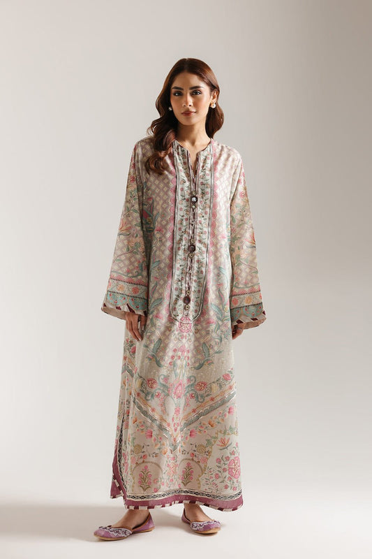 ETHNC PRINTED & EMBROIDERED LONG SHIRT