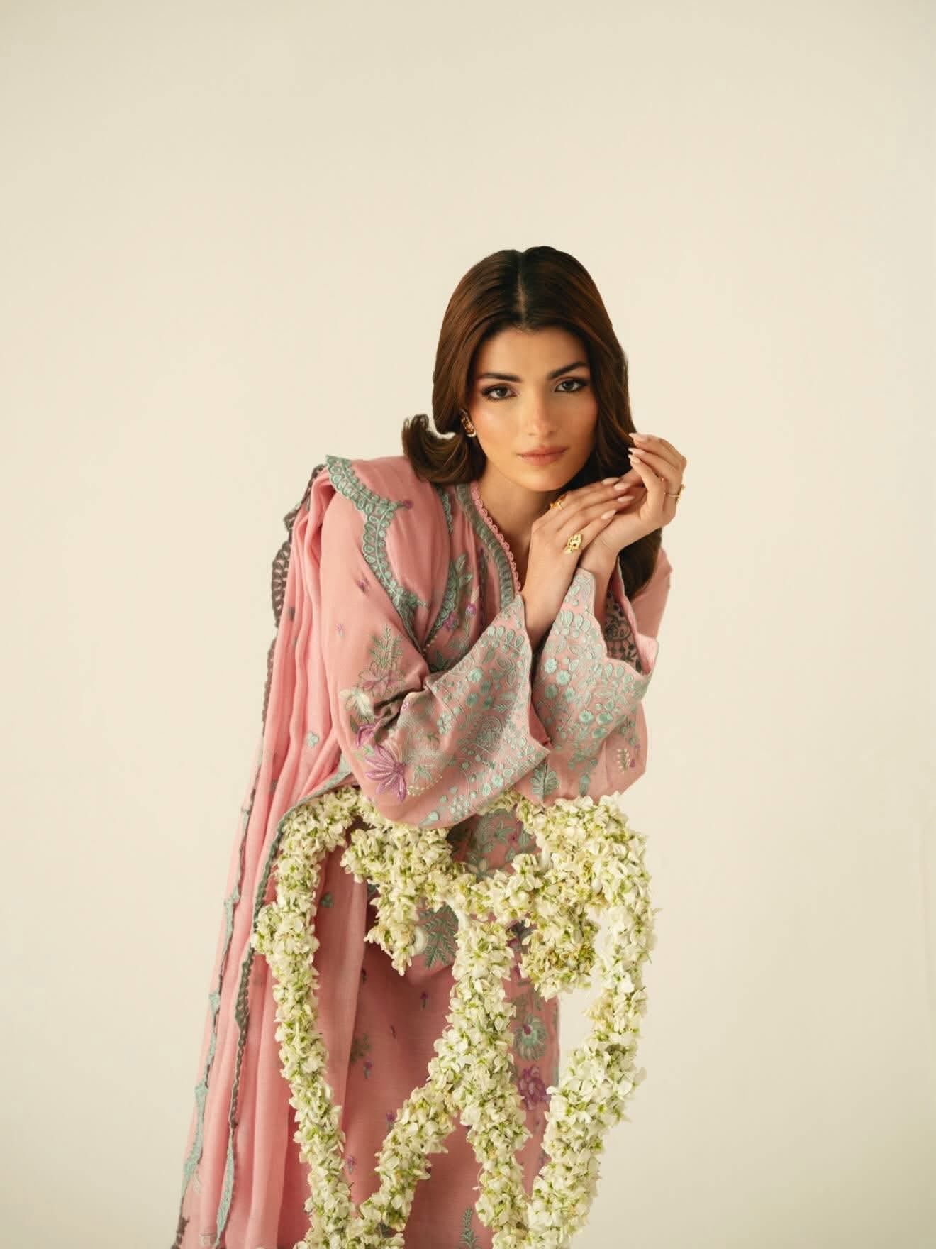 Aghanoor Embroidered Luxury Cotton Net 3 Piece