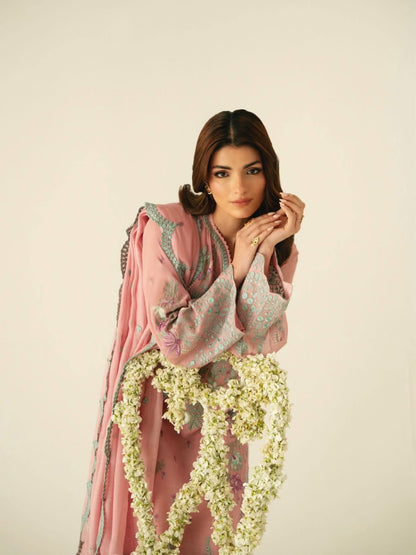 Aghanoor Embroidered Luxury Cotton Net 3 Piece