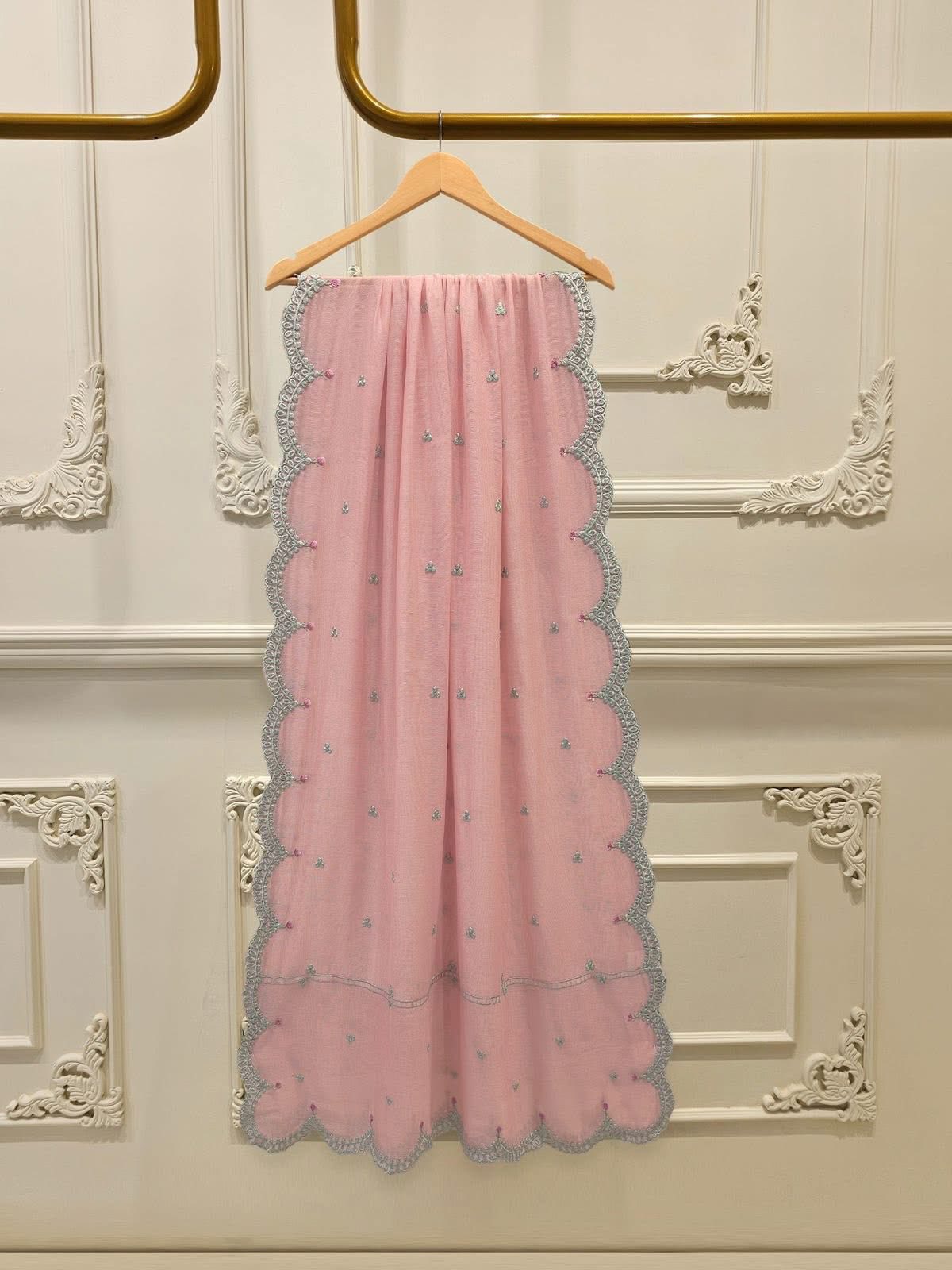 Aghanoor Embroidered Luxury Cotton Net 3 Piece