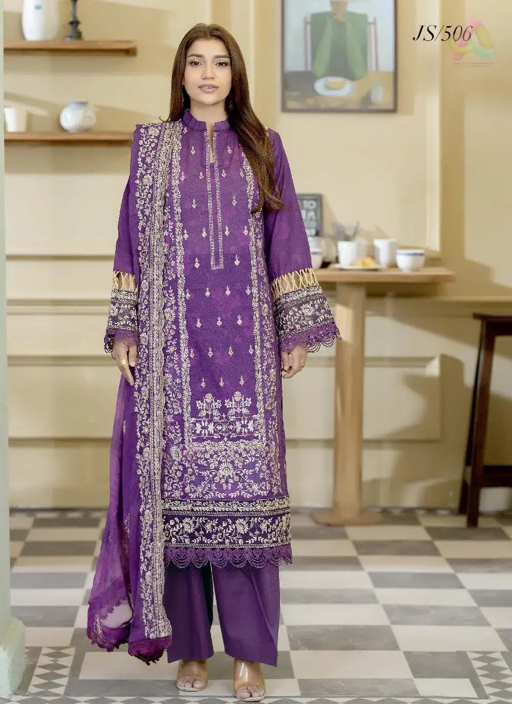 Johra Luxury Emb Lawn 3 Piece Suit
