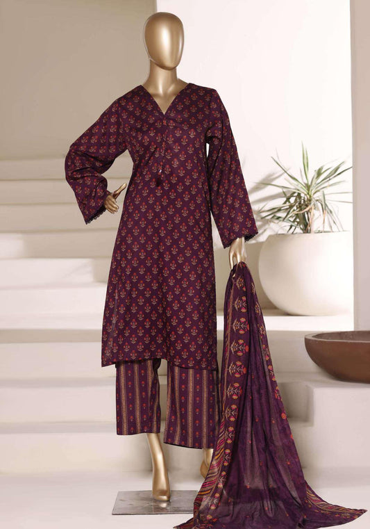 SADABAHAR Luxury Printed Lawn Suit-Deep Magenta