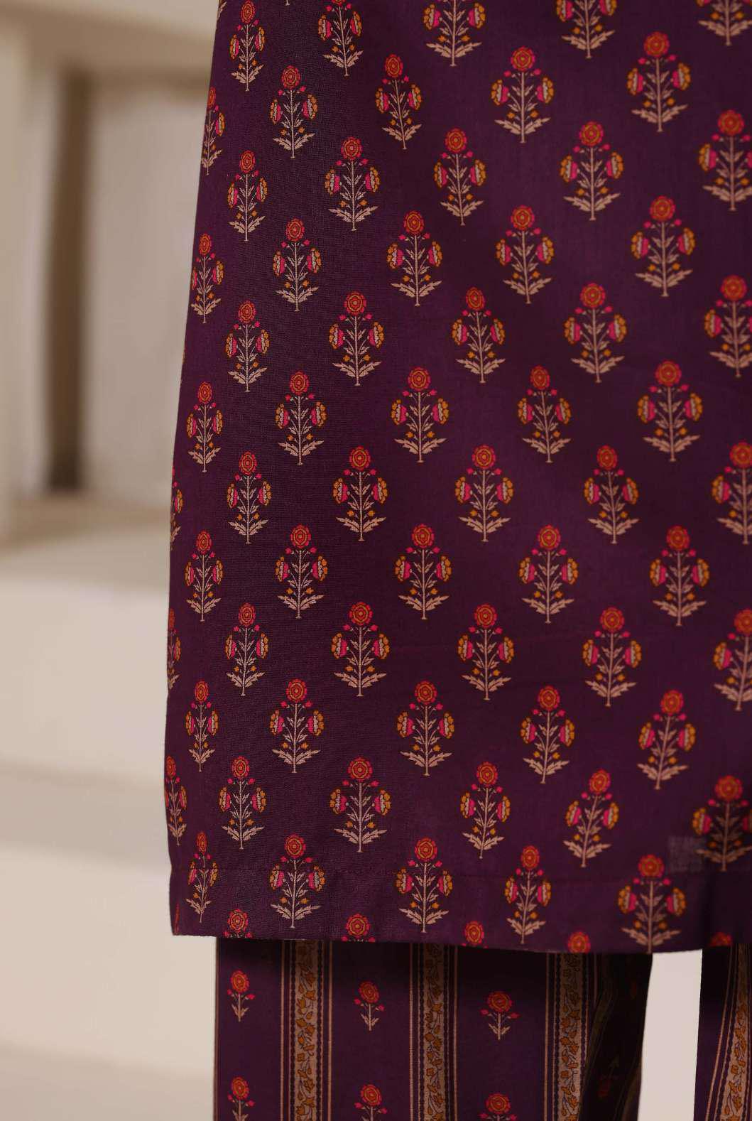 SADABAHAR Luxury Printed Lawn Suit-Deep Magenta