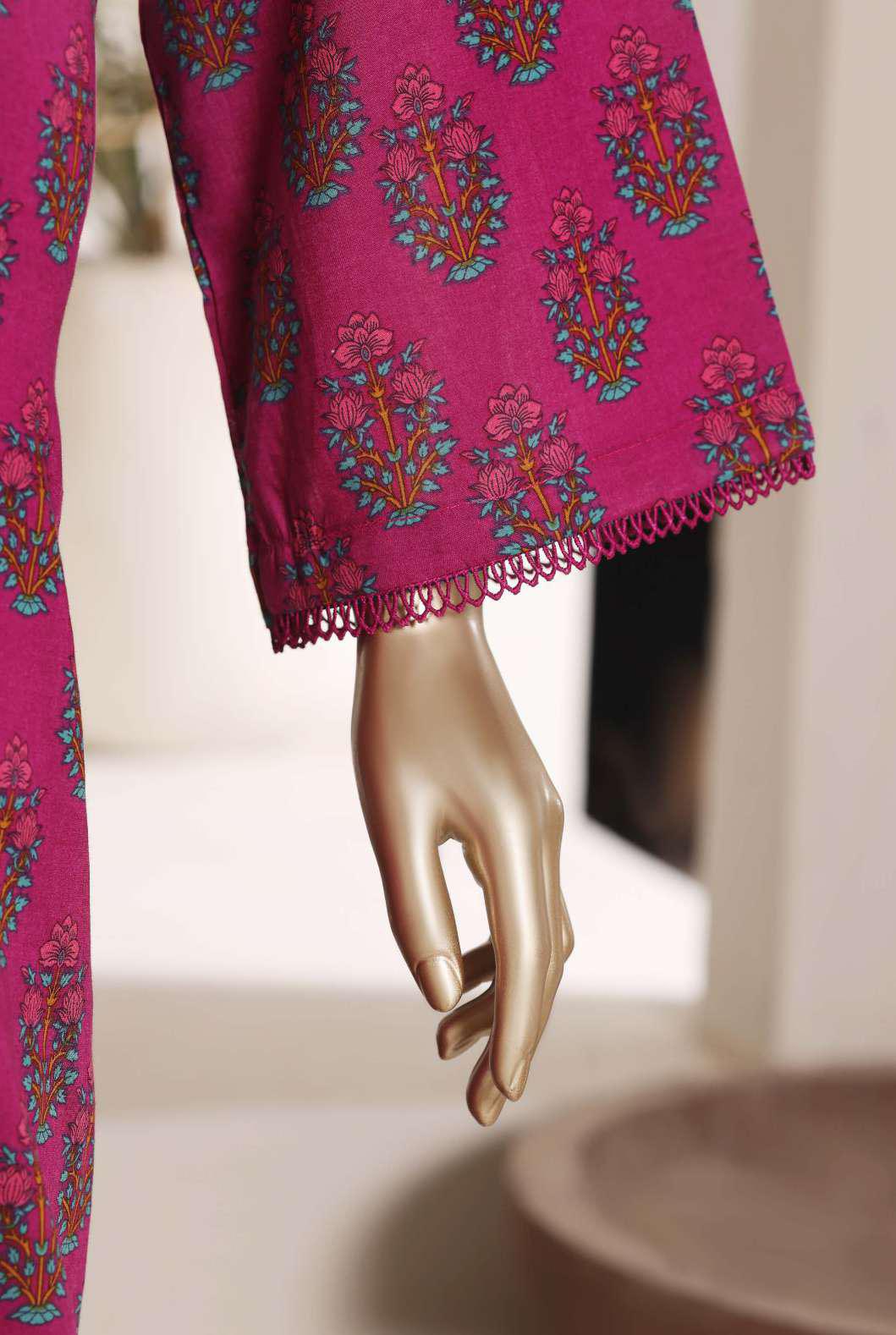 SADABAHAR Luxury Printed Lawn Suit-Purple-Magenta