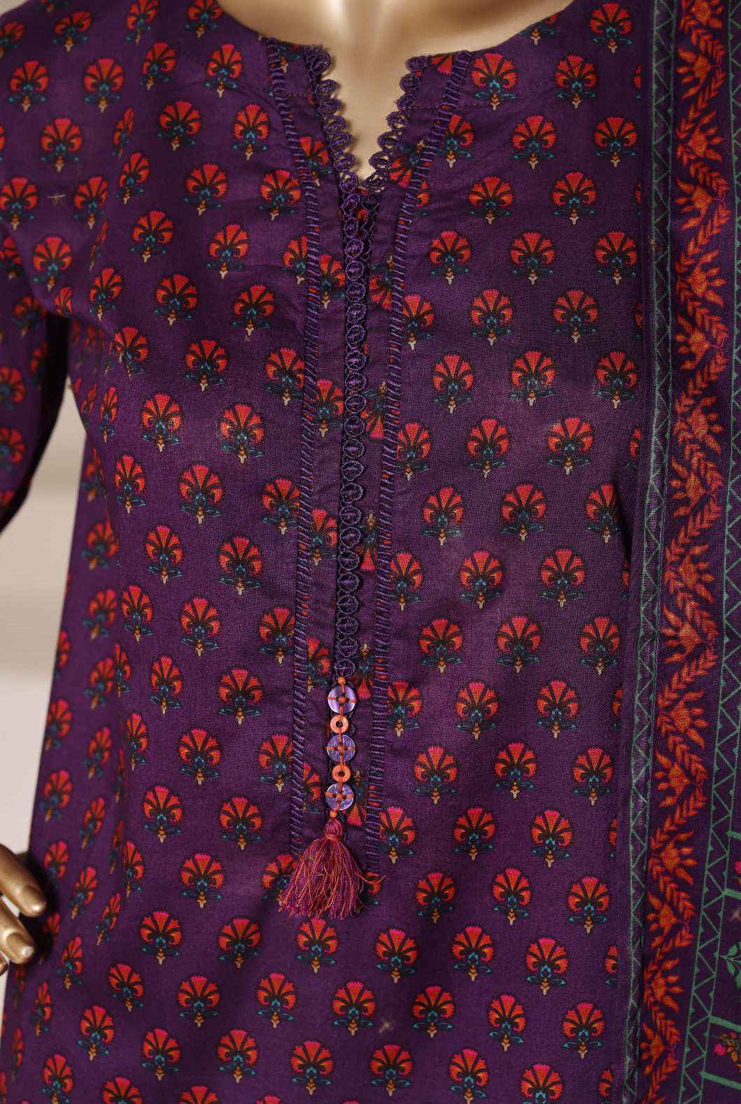 SADABAHAR Luxury Printed Lawn Suit-Purple