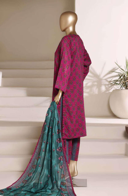 SADABAHAR Luxury Printed Lawn Suit-Purple-Magenta