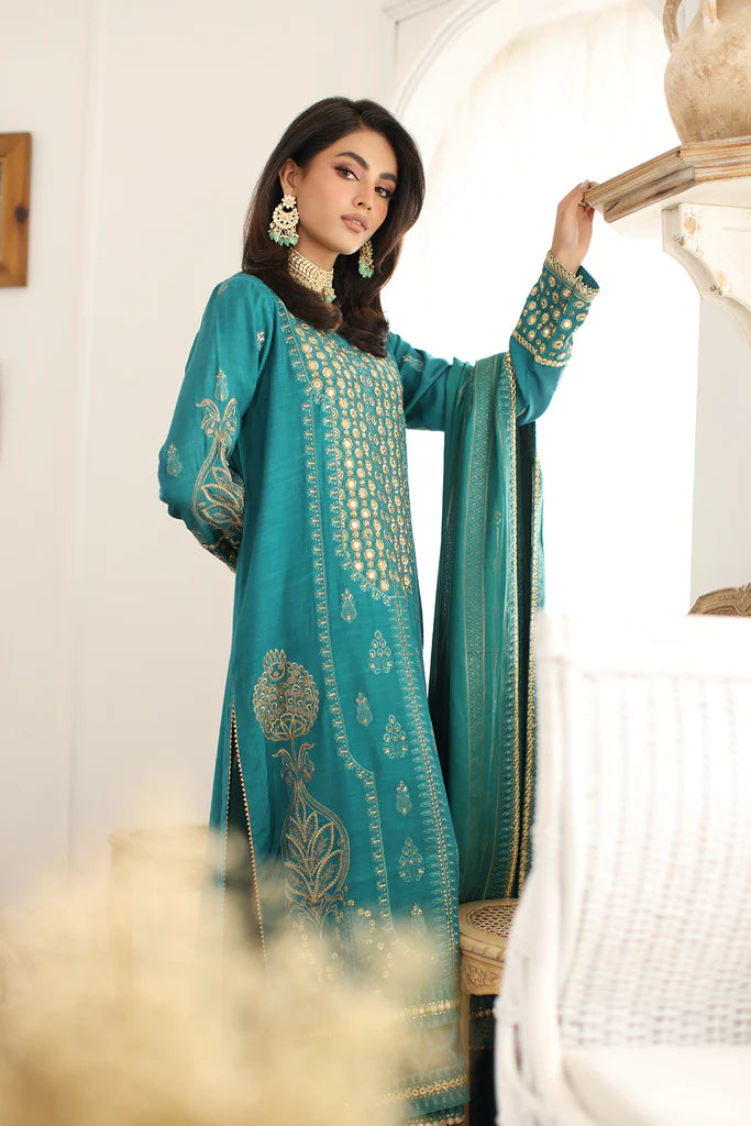 Charizma Embroidered Silk Jacquard 3 Piece Suit