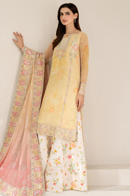 Farasha Embroidered & Digital Printed Chiffon 3 Piece-Floral Ray