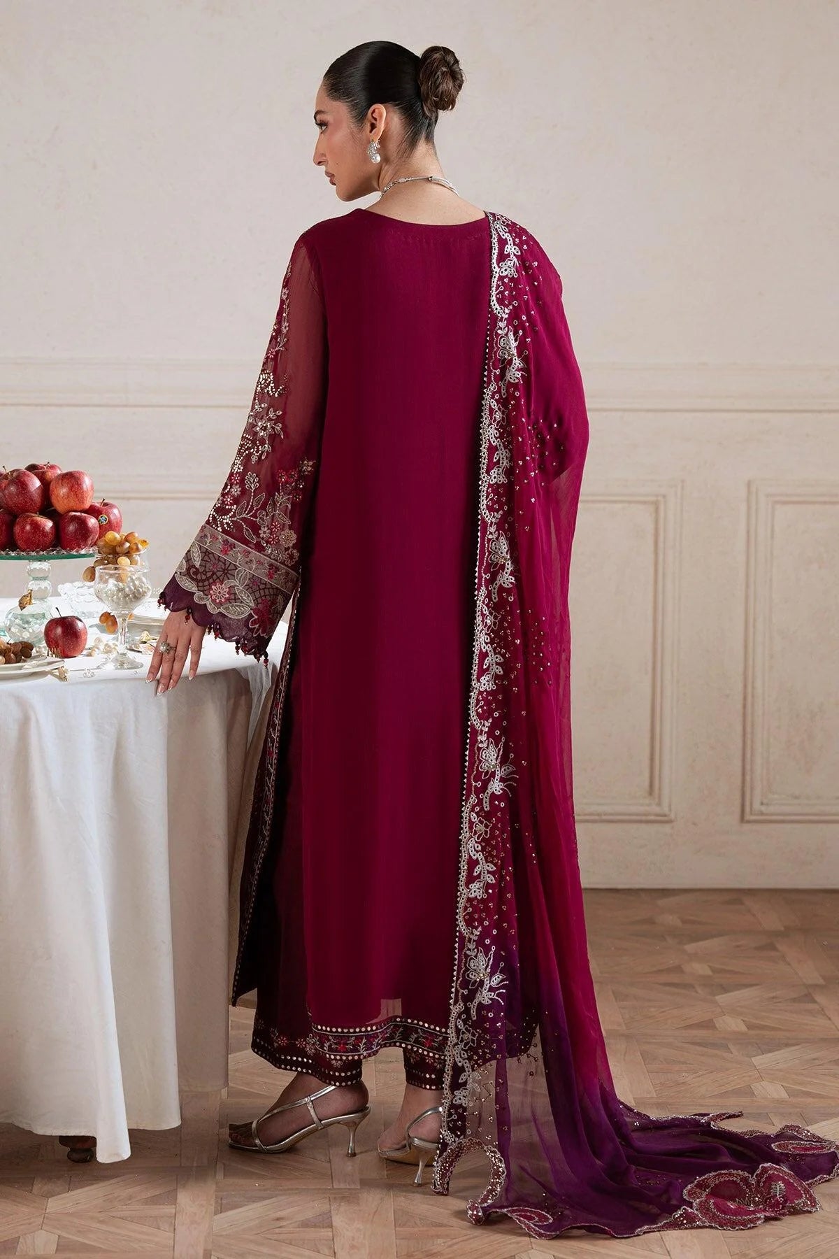 NUREH AMAYA LUXURY EMBROIDERED CHIFFON 3 PIECE-FESTIVE COLLECTION