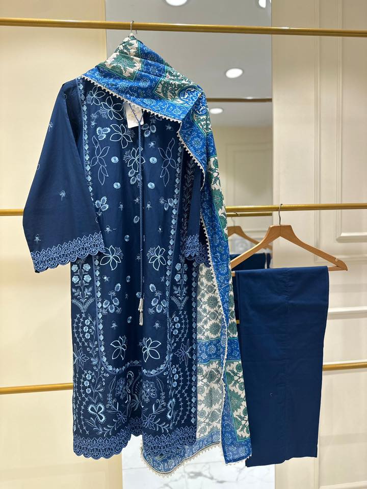 AGHANOOR PURE EMB LAWN SHIRT & LAWN DUPATTA