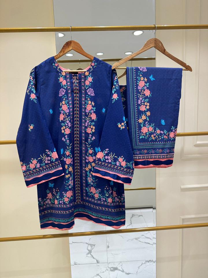 AGHANOOR LAWN SHIRT & PANTS-Blue