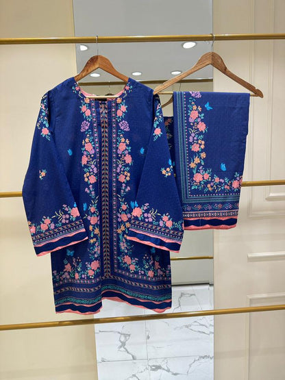 AGHANOOR LAWN SHIRT & PANTS-Blue