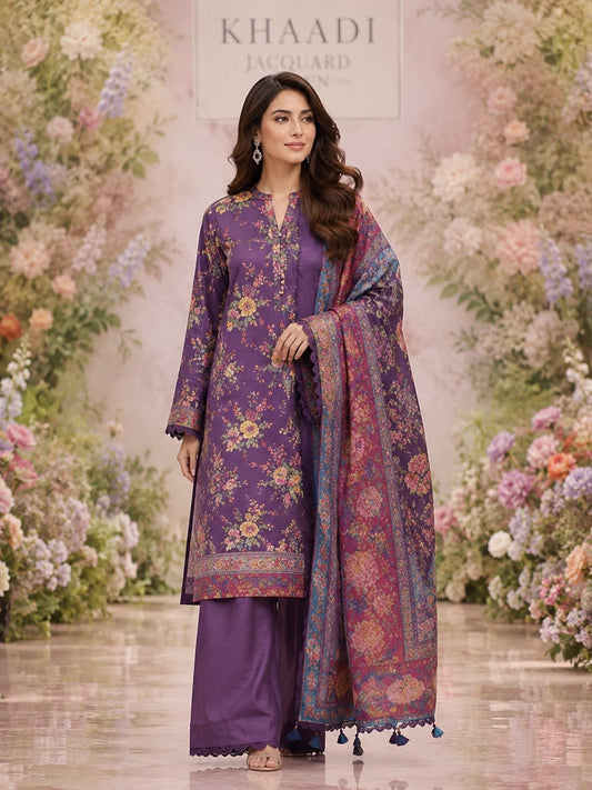 Khaadi Jacquard Printed Lawn 3 Piece