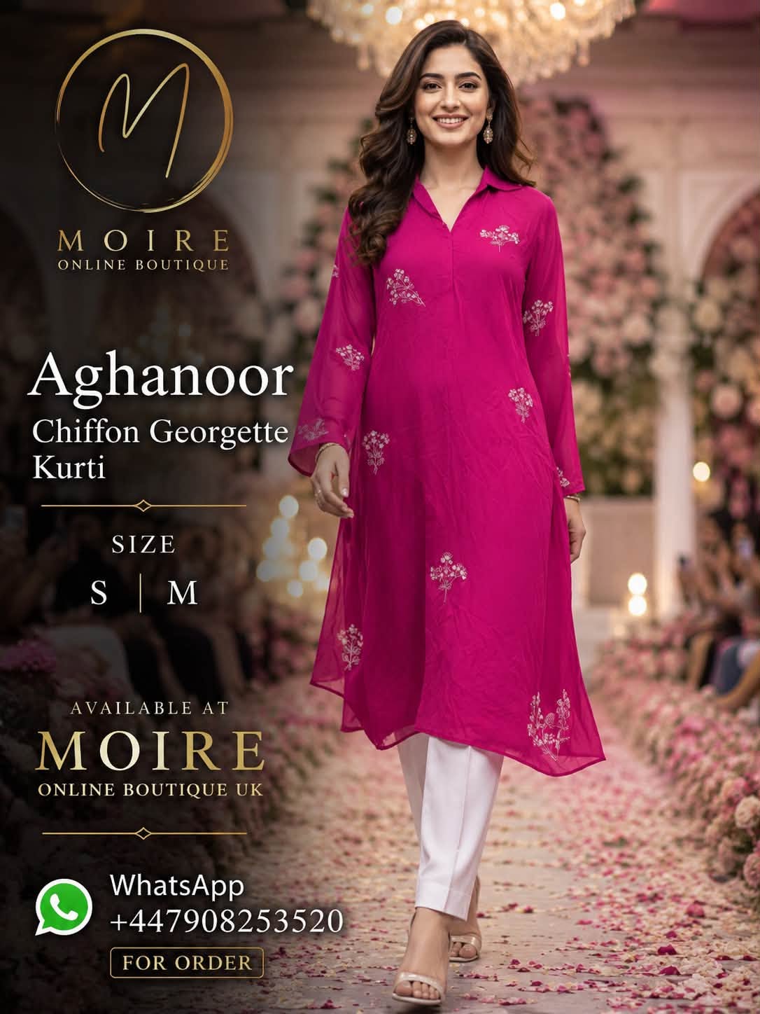 AGHANOOR PURE CHIFFON EMBROIDERED SHIRT