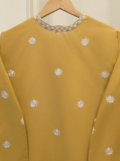 AGHANOOR PURE EMBROIDERED PIMA COTTON SHIRT, EMB SILK PANT &  DUPATTA