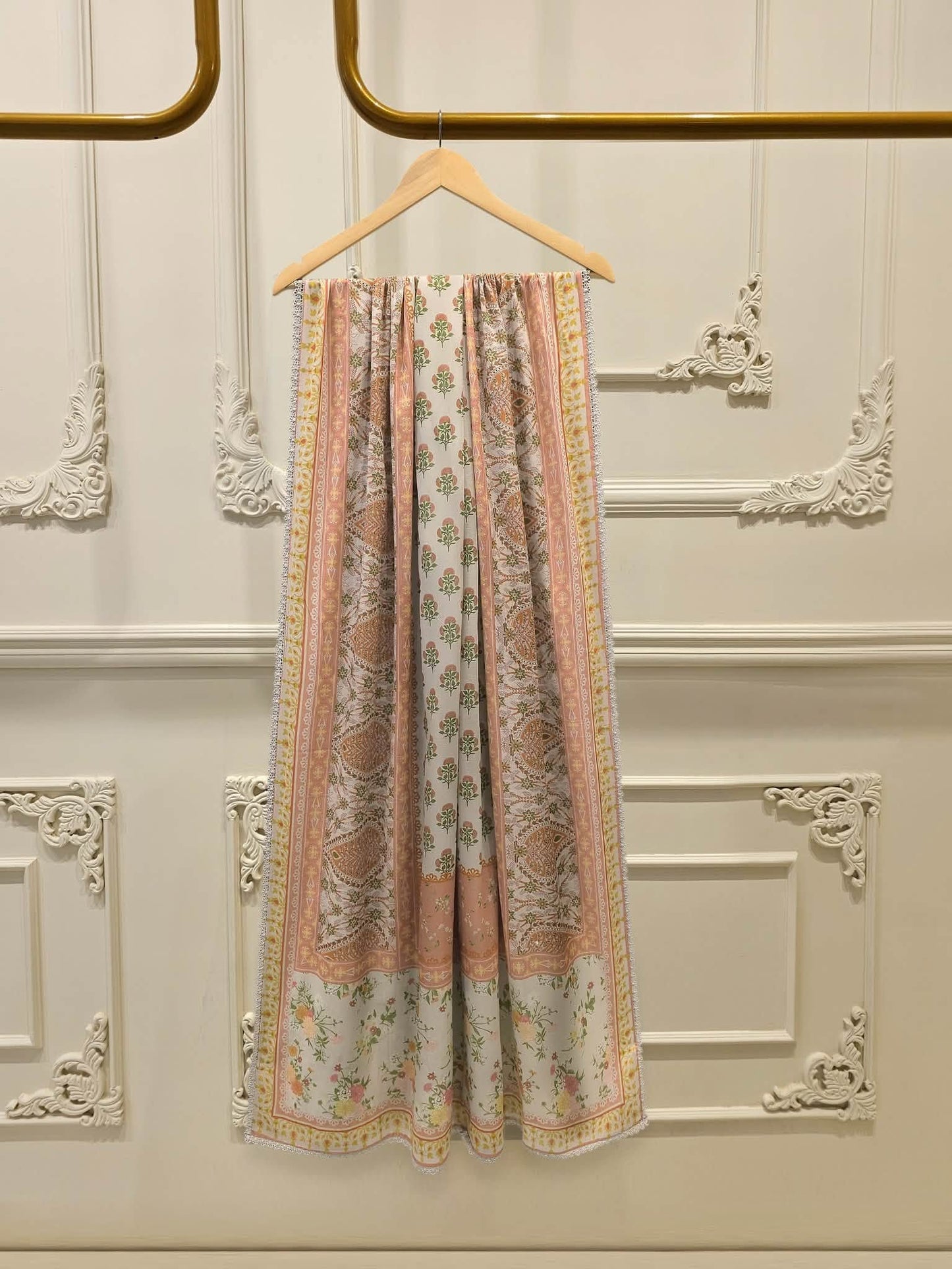 AGHANOOR PURE EMBROIDERED PIMA COTTON SHIRT, EMB SILK PANT &  DUPATTA