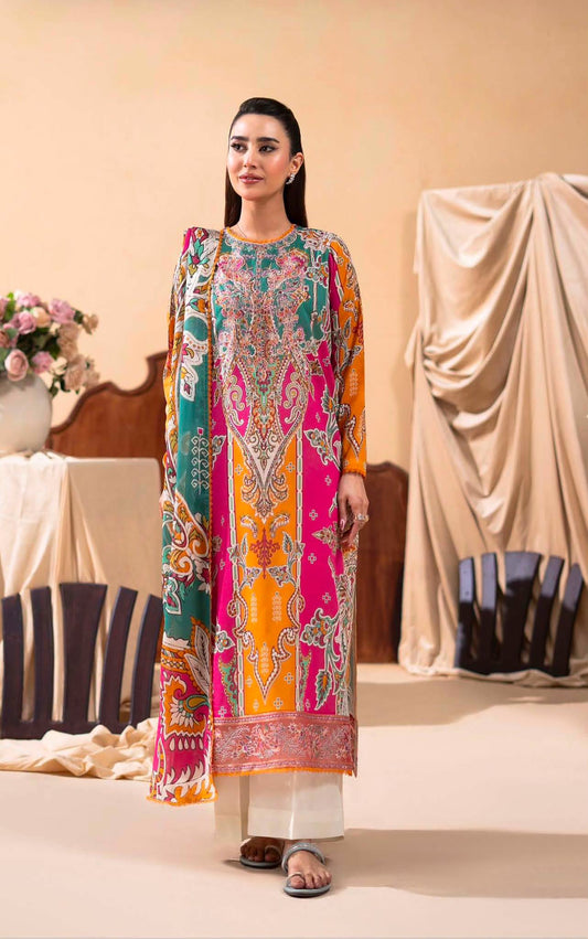 GULLJEE GULLBANO PREMIUM LAWN EMBROIDERED 3 PIECE