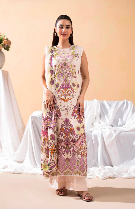 GULLJEE GULLBANO PREMIUM LAWN EMBROIDERED 3 PIECE