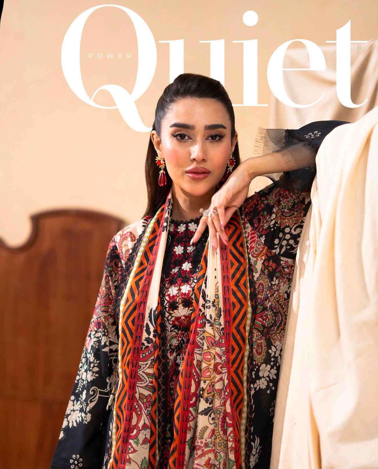 GULLJEE GULLBANO PREMIUM LAWN EMBROIDERED 3 PIECE-Black & Multicolor