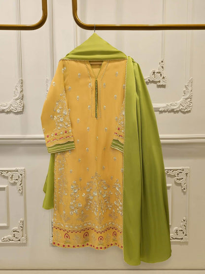 Aghanoor Embroidered Cotton Net 3 Piece Suit