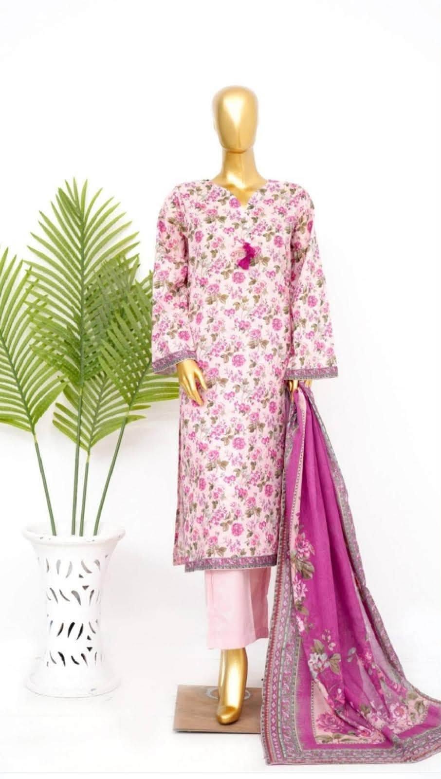 Bin Saeed 3 Piece Printed Lawn Suit - Summer26"