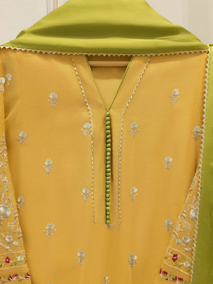 Aghanoor Embroidered Cotton Net 3 Piece Suit