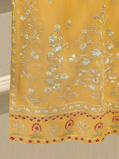 Aghanoor Embroidered Cotton Net 3 Piece Suit