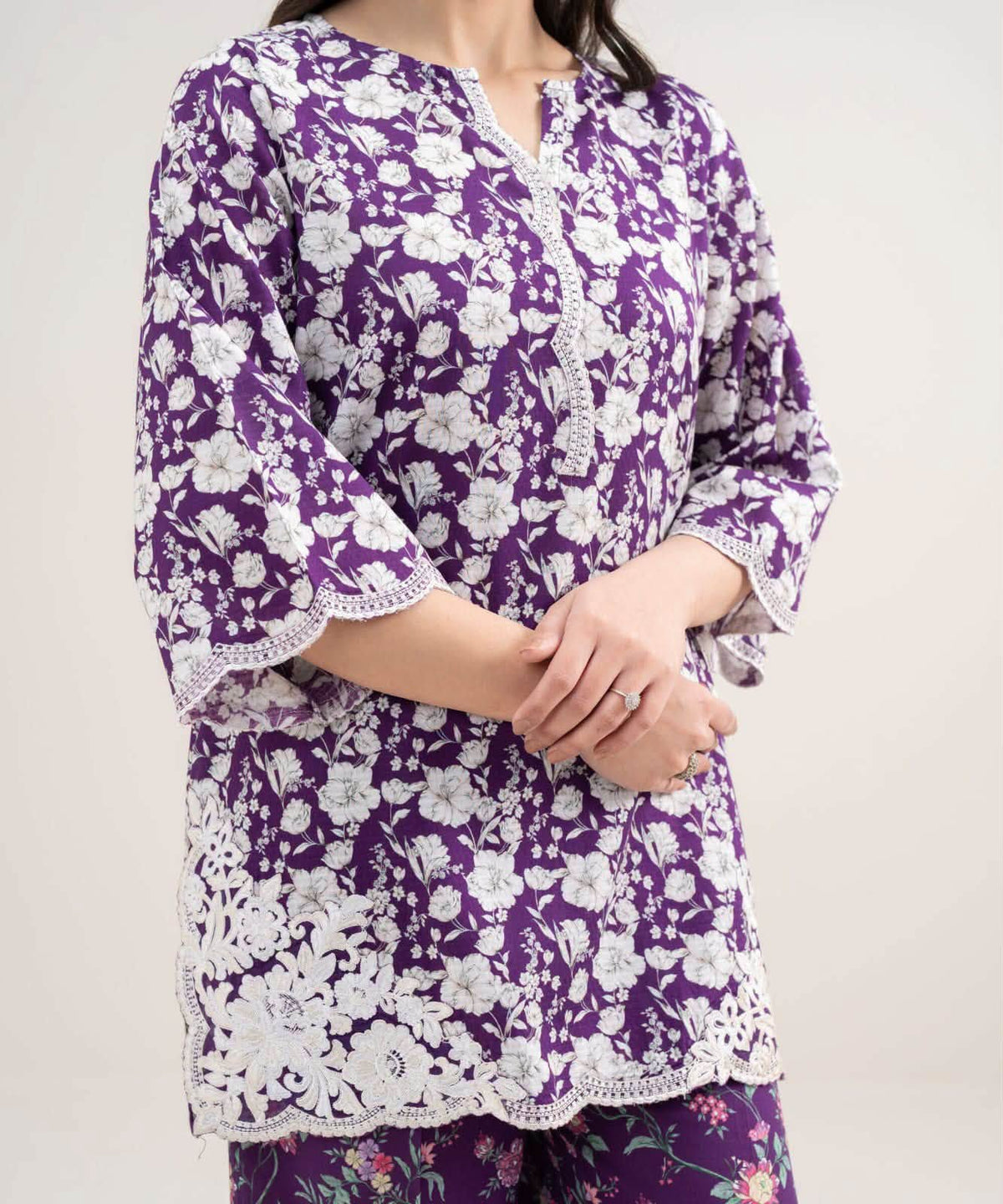 SAPPHIRE DOBI LAWN COTTON EMBROIDERED SHIRT