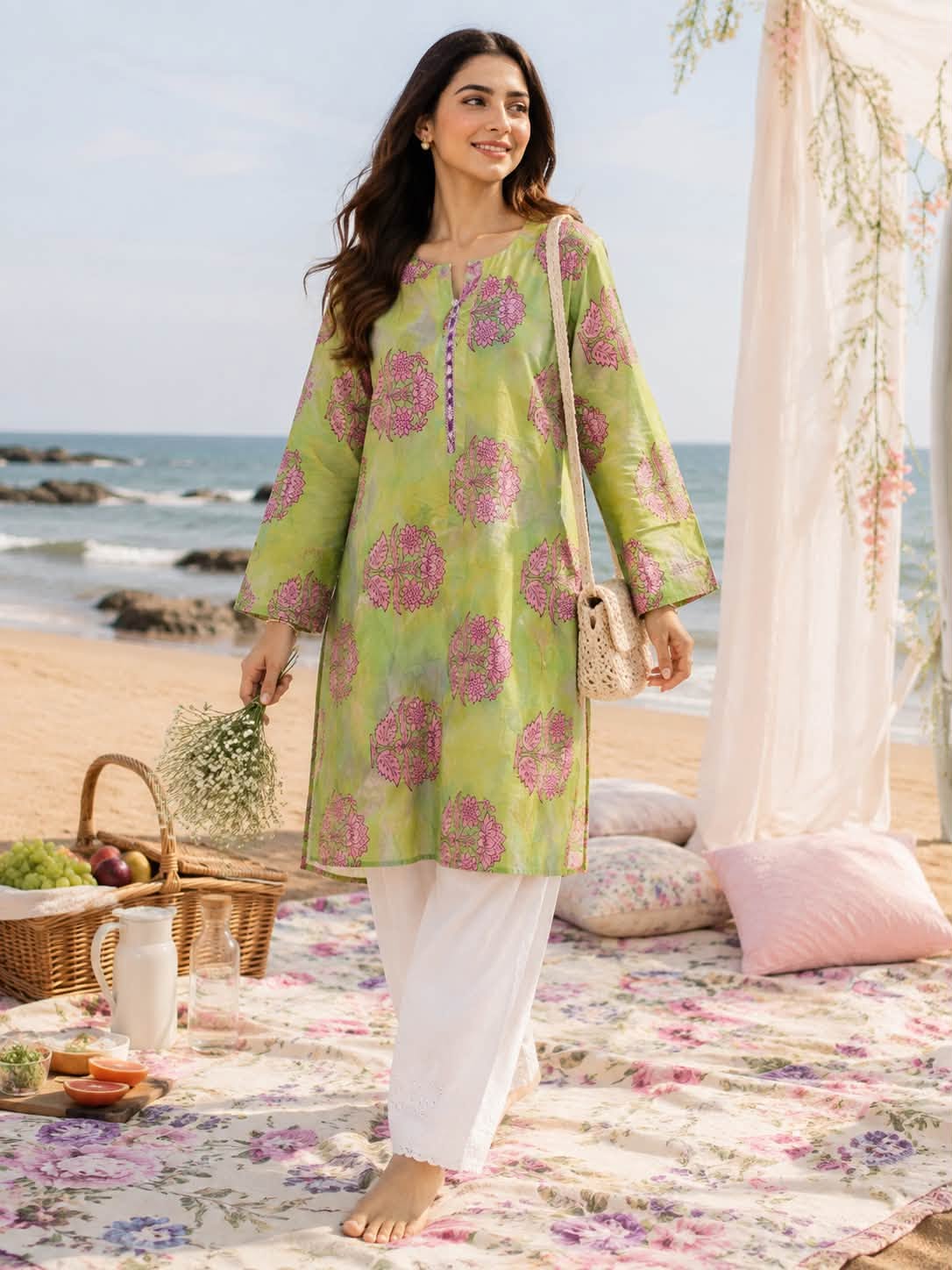 SAPPHIRE PRINTED LAWN SHIRT