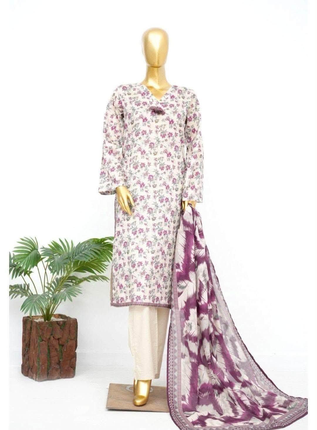 Bin Saeed 3 Piece Printed Lawn Suit - Summer26"
