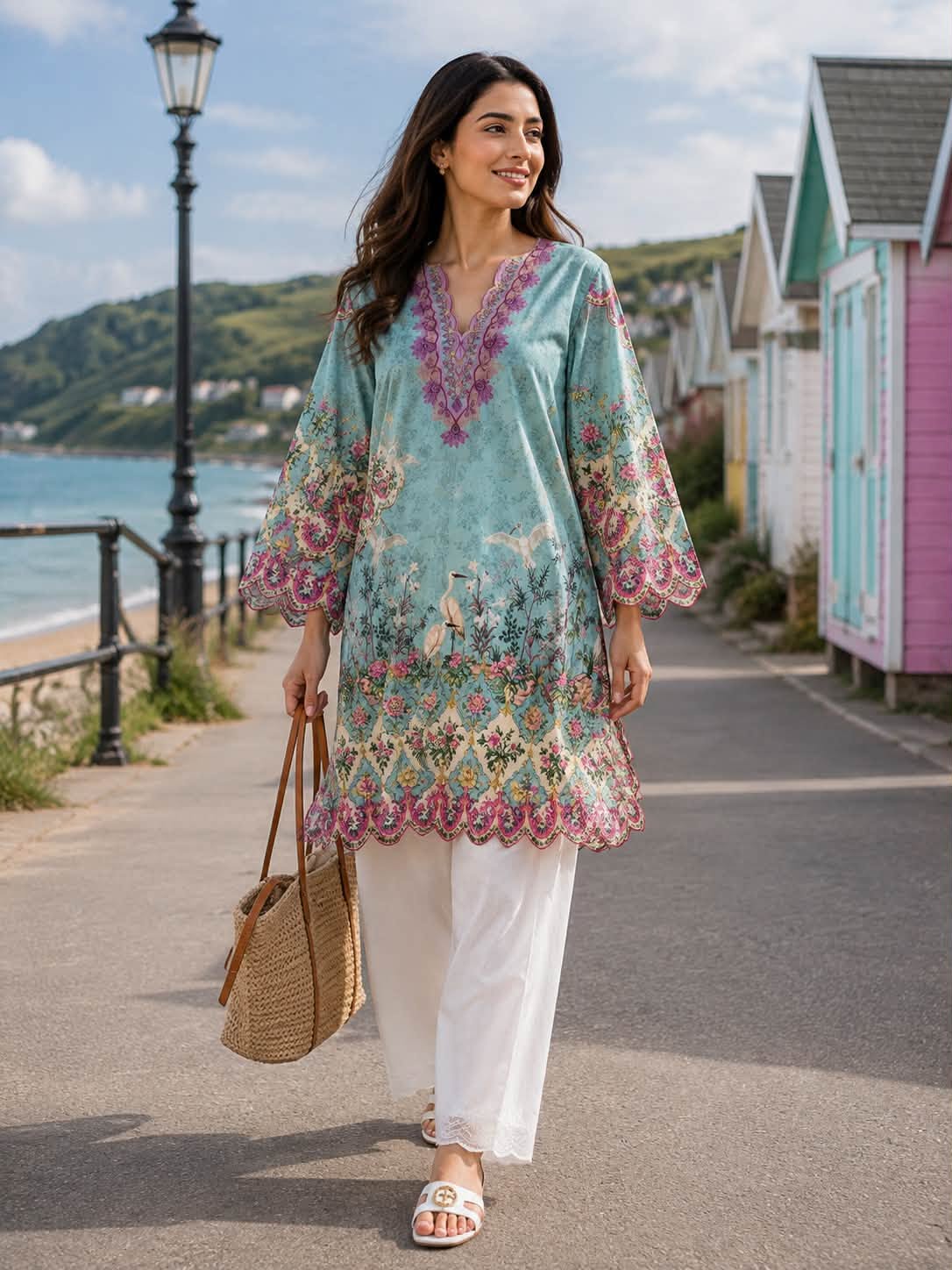 SAPPHIRE PREMIUM SILK LINEN EMBROIDERED SHIRT