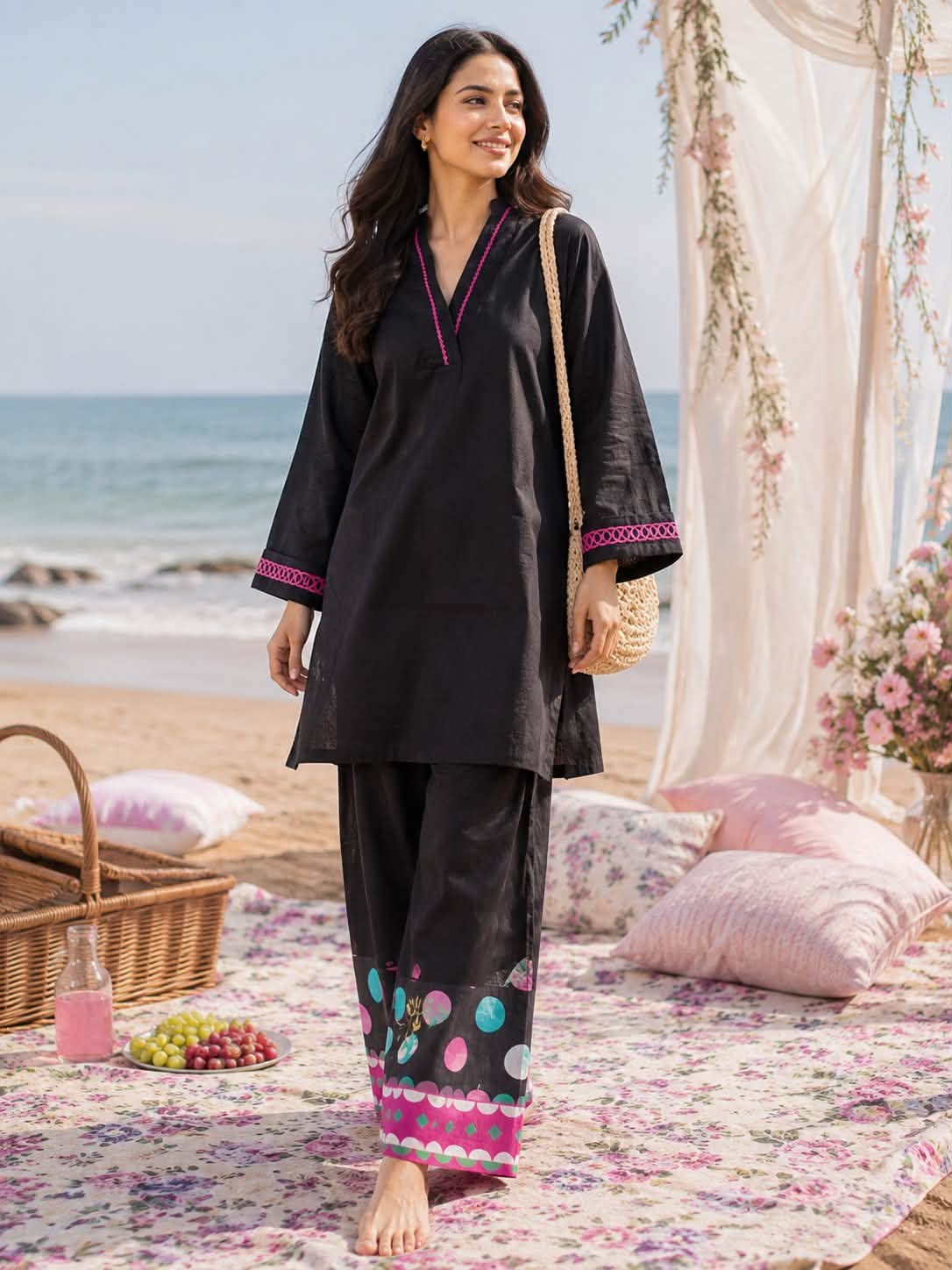 SAPPHIRE EMBROIDERED LAWN SHIRT and TROUSER (CO-ORDS)