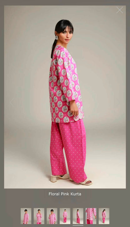 KHAADI EMBROIDERED LAWN WITH FARSHI SHALWAR