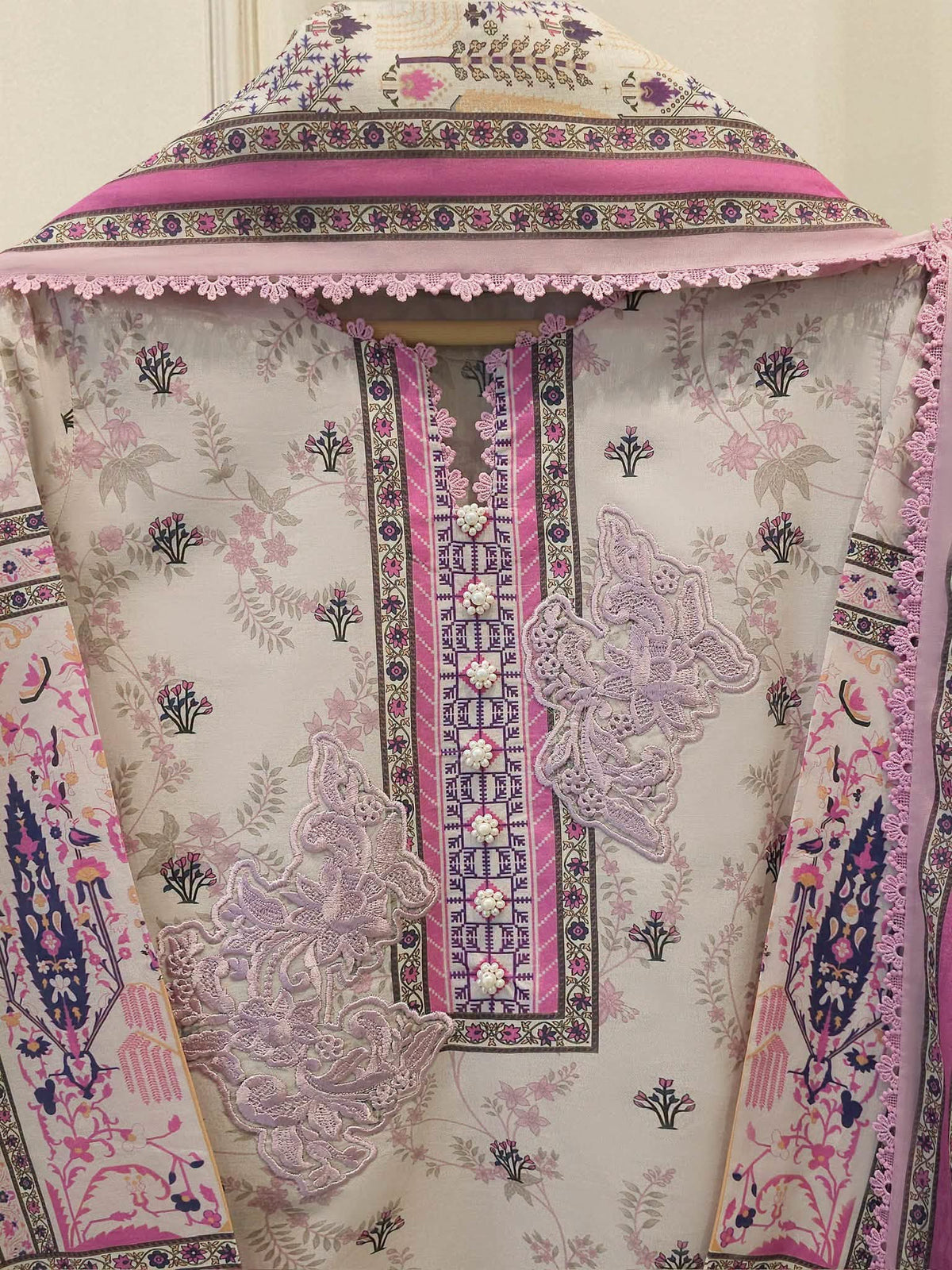AGHANOOR PURE LAWN PRINTED with EMB SHIRT AND DUPATTA