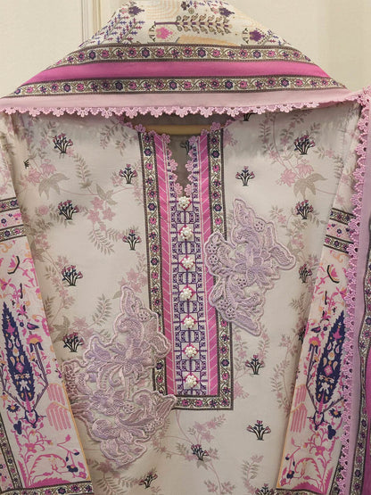AGHANOOR PURE LAWN PRINTED with EMB SHIRT AND DUPATTA