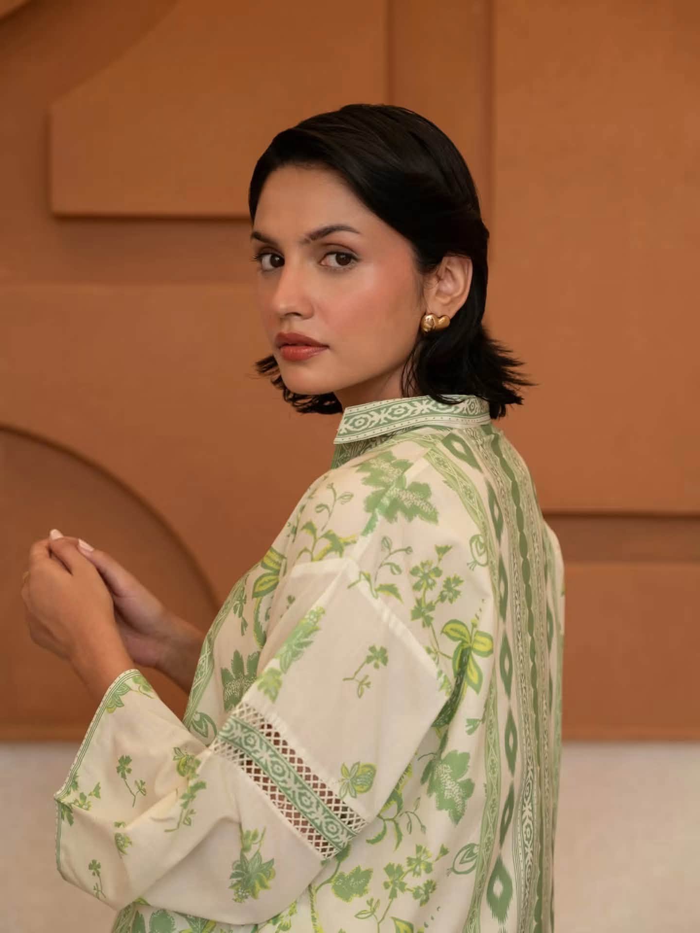 AGHANOOR DIGITAL PRINTED SHIRT-Green