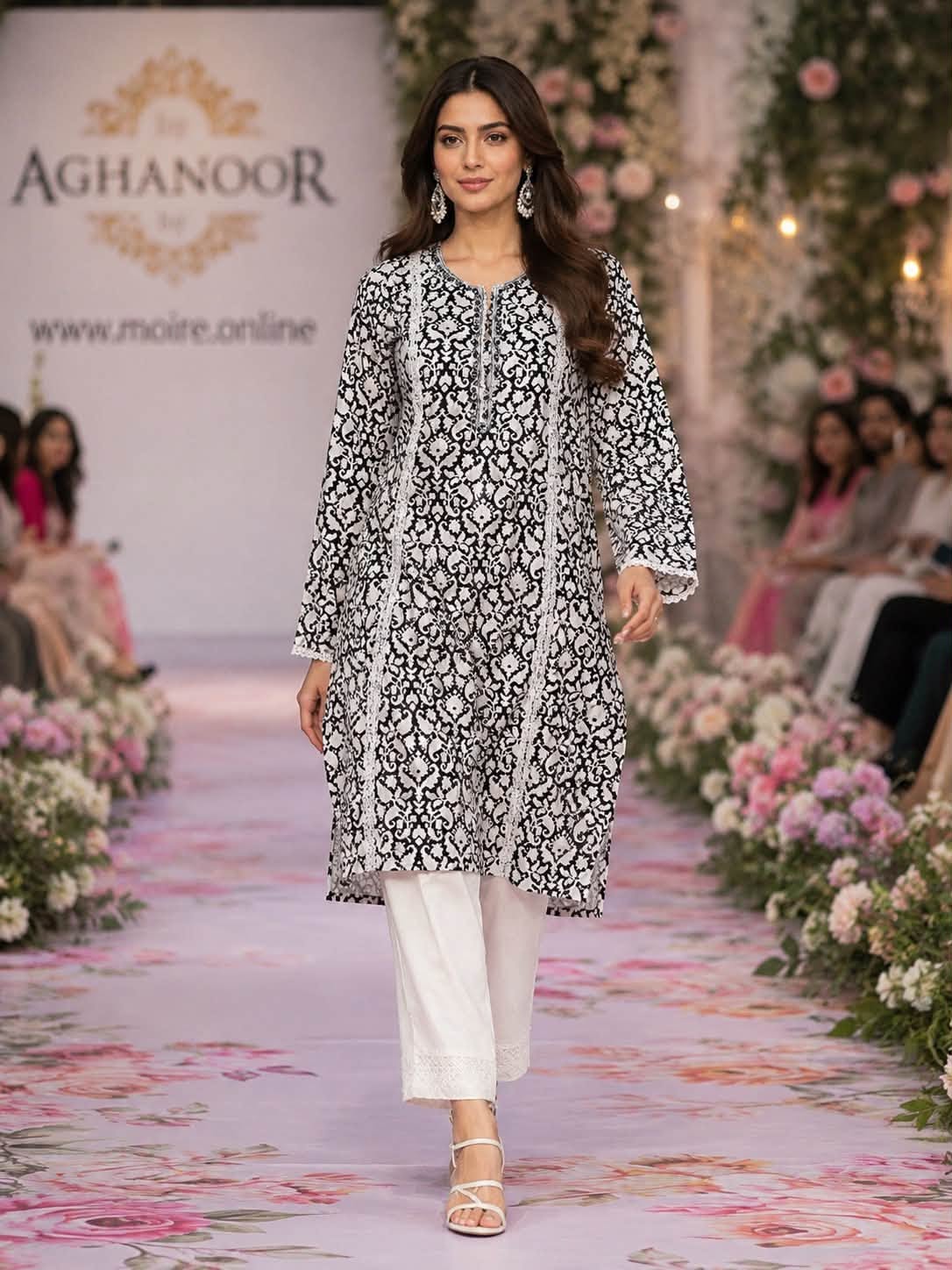 Agha Noor Digital Print and Emb Pure Lawn Shirt