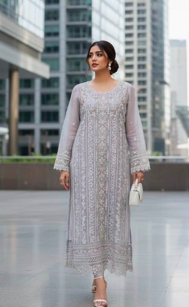 Sada-E-Noor Embroidered Chiffon 3 Piece-Lavender