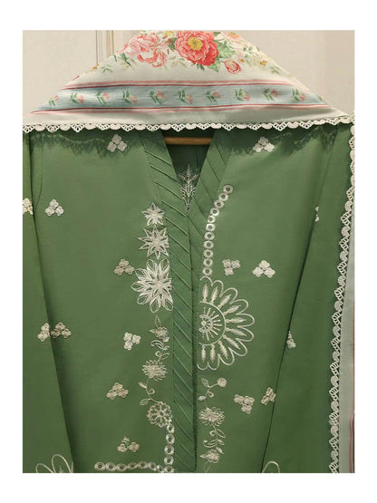 AGHANOOR PURE EMBROIDERED CAMBRIC COTTON SHIRT, PANT &  DUPATTA