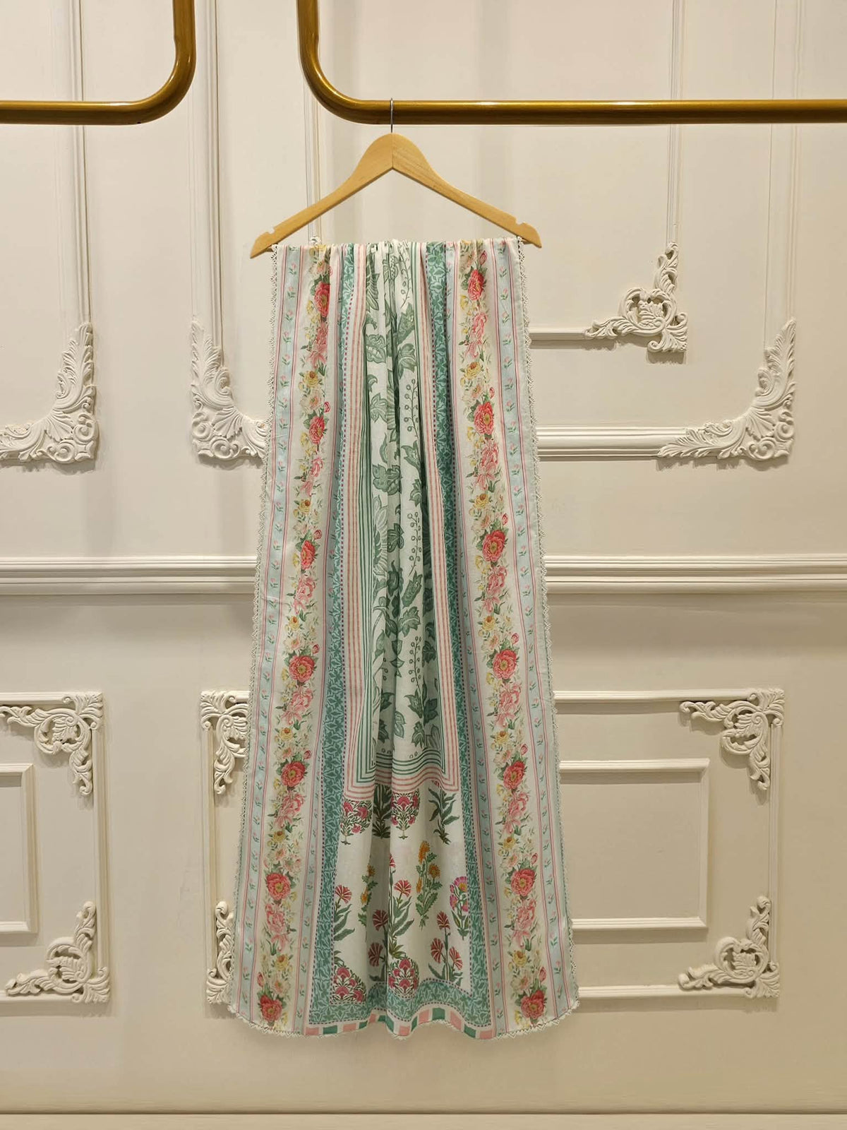AGHANOOR PURE EMBROIDERED CAMBRIC COTTON SHIRT, PANT &  DUPATTA