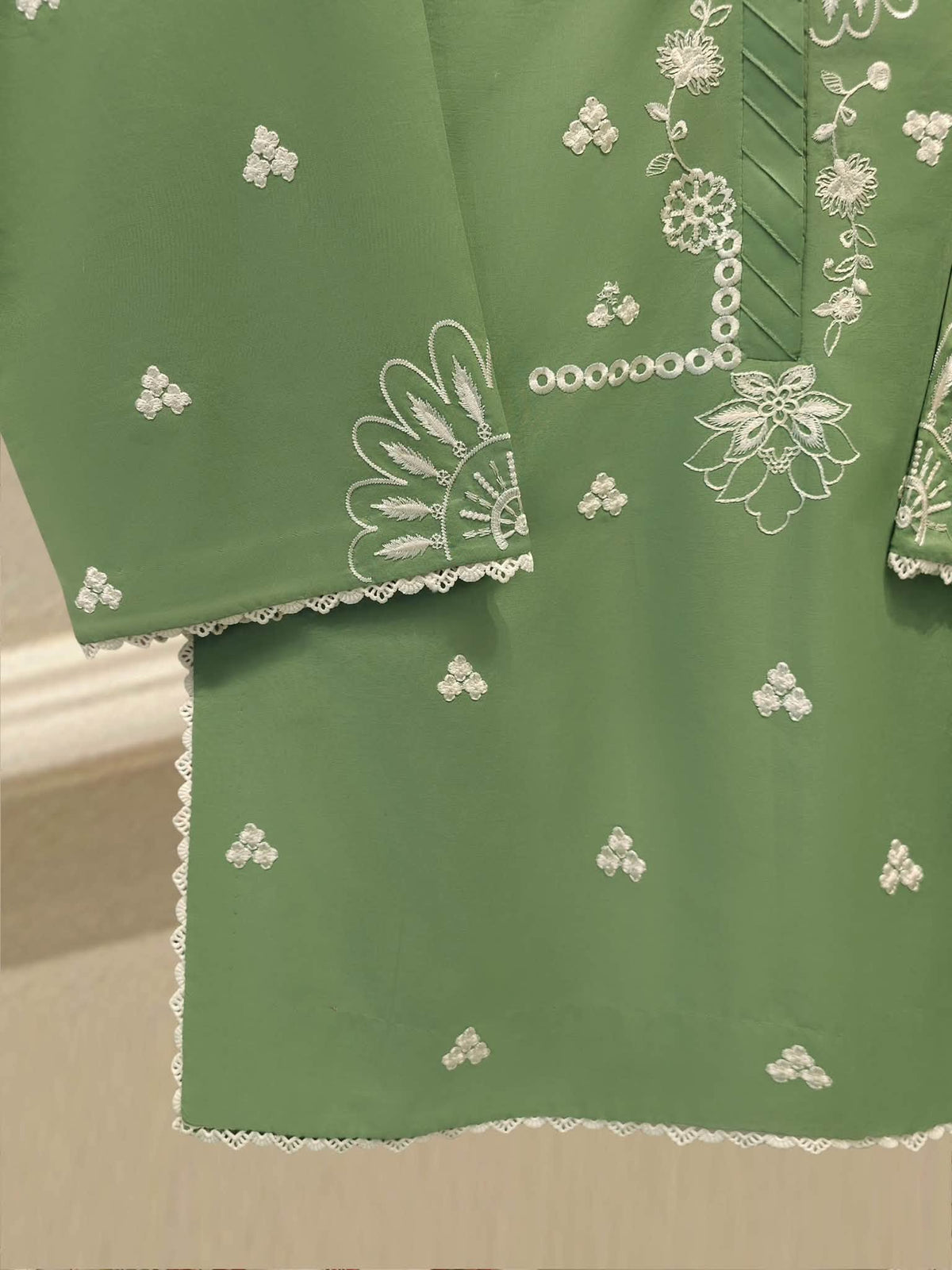 AGHANOOR PURE EMBROIDERED CAMBRIC COTTON SHIRT, PANT &  DUPATTA