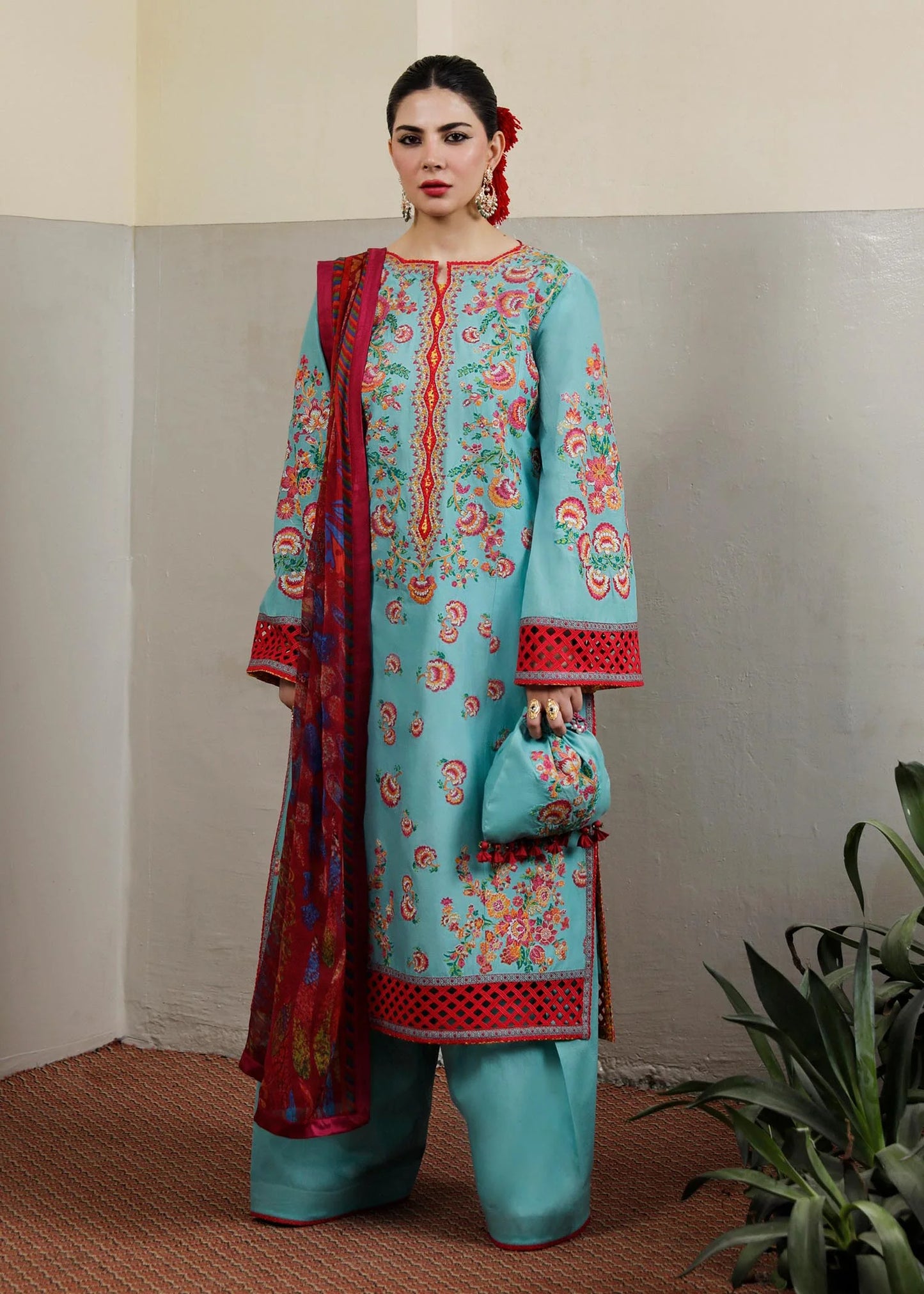 Hussain Rehar Pret Embroidered Lawn 3 Piece Suit