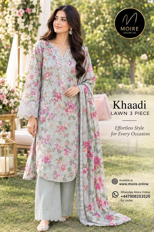 KHAADI PASTEL MULTI EMBROIDERED LAWN 3 PIECE